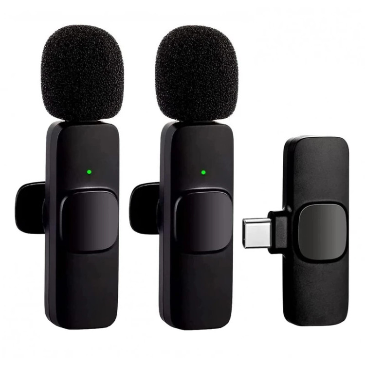 میکروفون یقه ای بی سیم مدل K9 دوتایی درگاه Type-C خوش قیمت و کارآمد